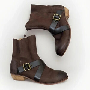 SoftWalk Rayne Women's Ankle Bootie Brown Size 8N Faux Fur Lined Casual